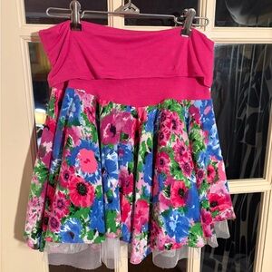 Vintage y2k floral mini tulle skirt “bratz star”